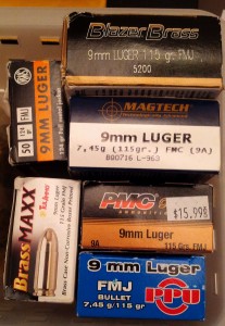 These are all 50 round boxes of 9mm Luger ammunition. 